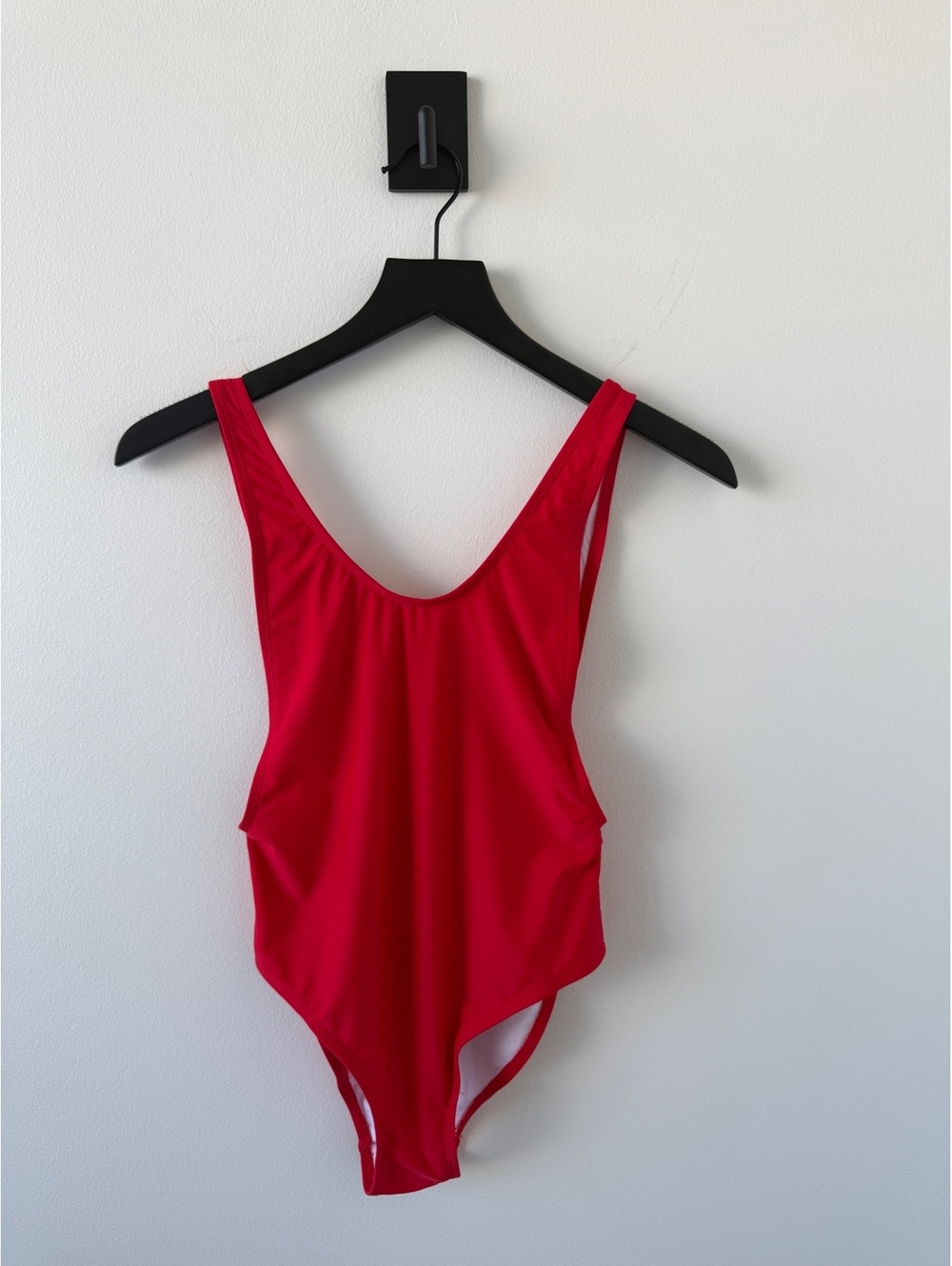 Missguided Red Baywatch Style One-Piece Swimsuit with Scoop Back